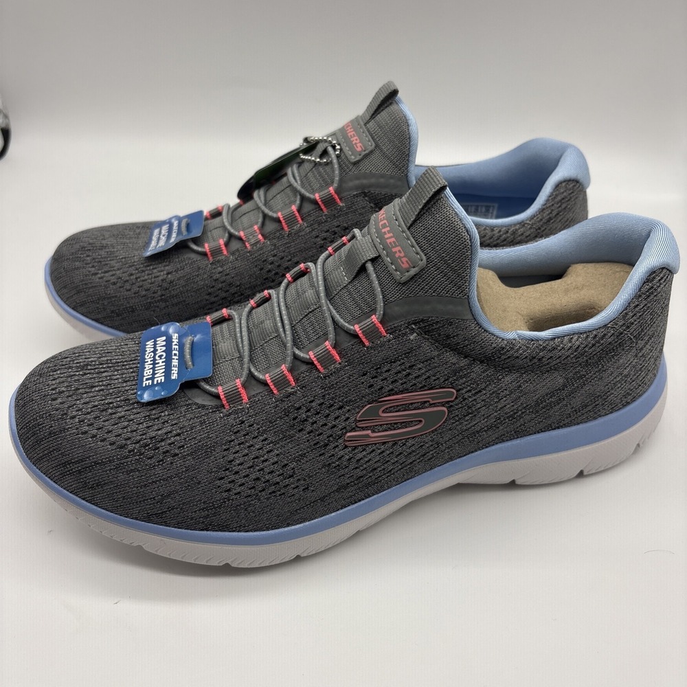 Skechers Women's Summits Fun Flare Slip On Memory Foam Shoes Gray/Mt Size 9